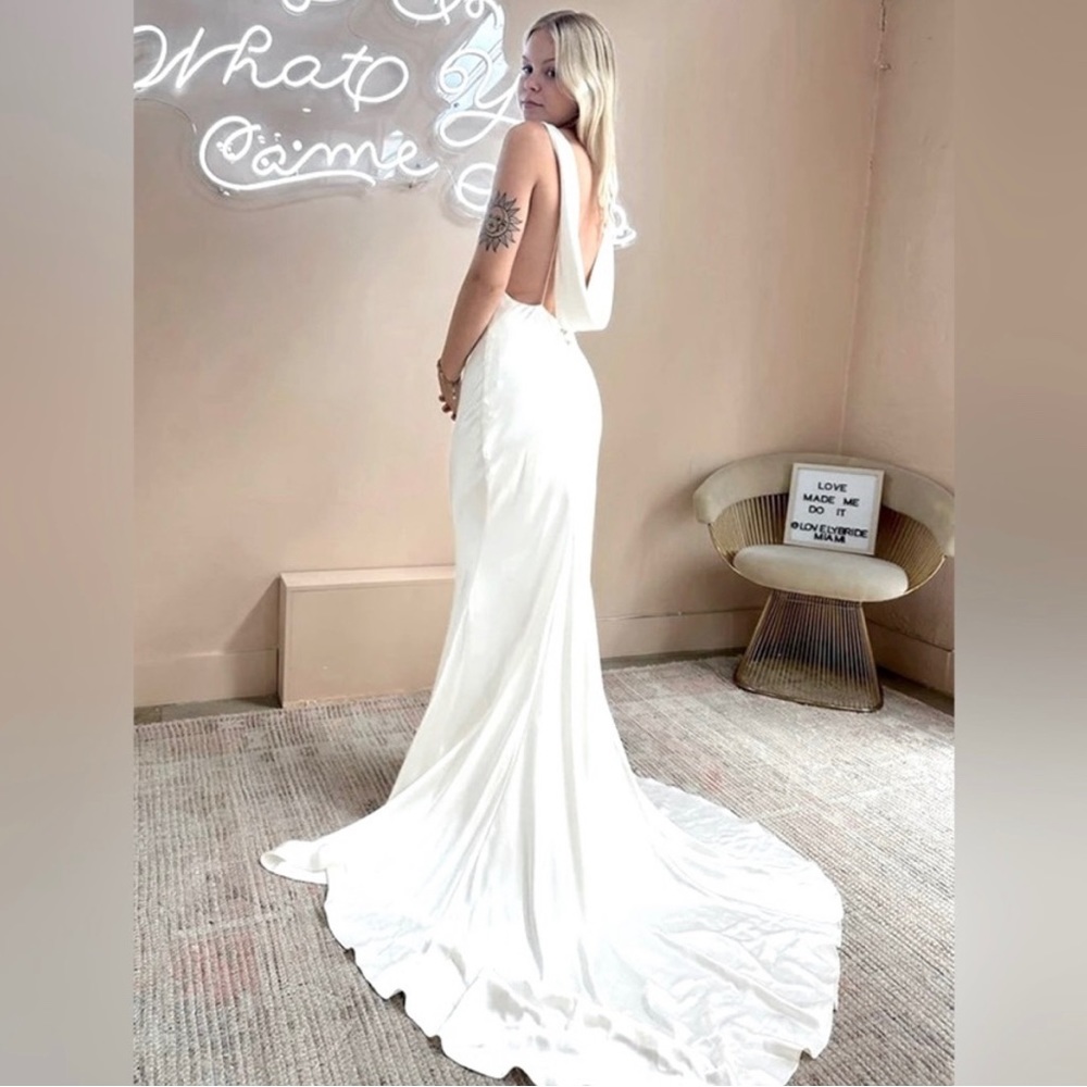 Boho satin wedding dress Etsy Boutique